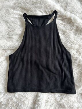 3/$20 Black Ribbed Backless Tank S